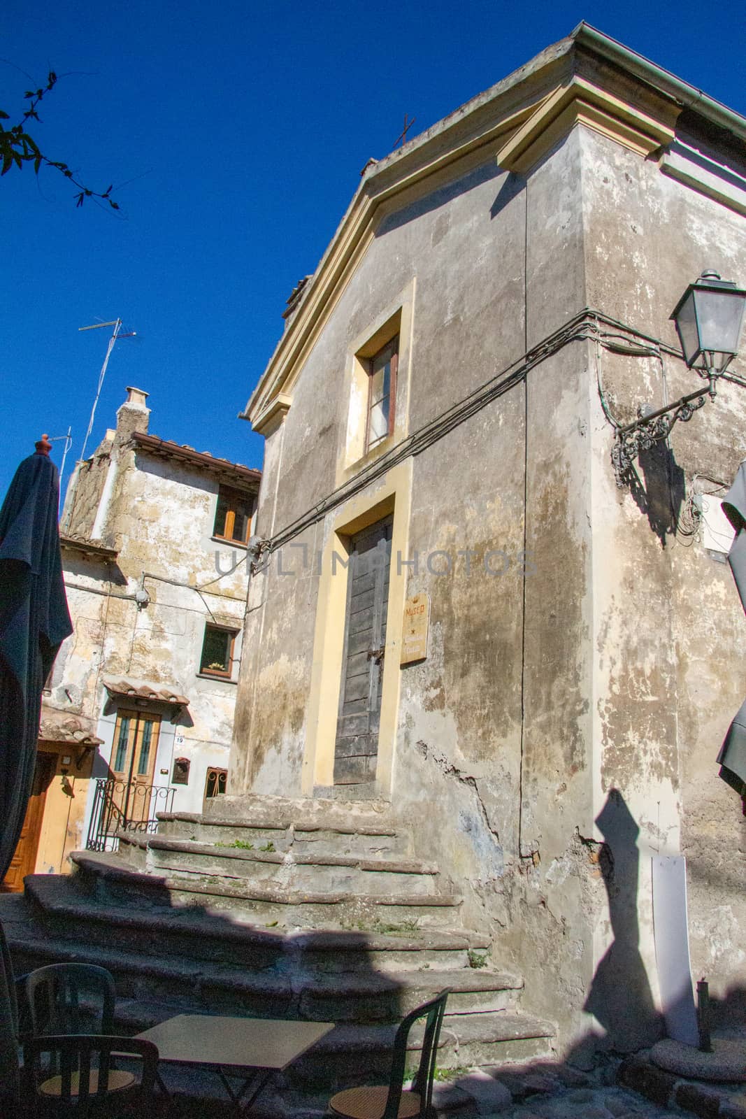 town of Calcata vechhia in italy taken on a sunny day