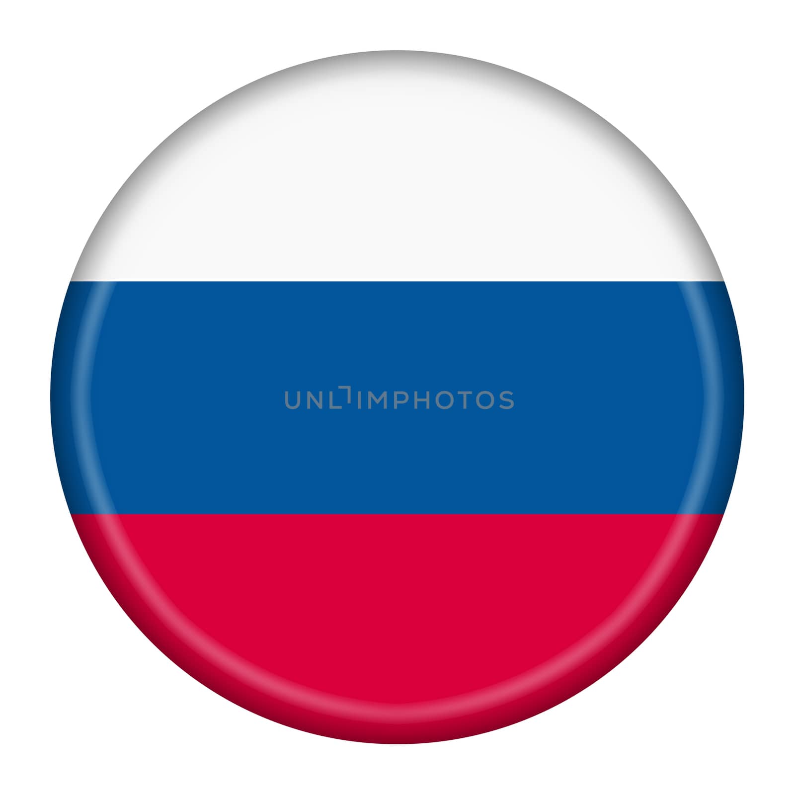 A Russian Federation flag button illustration with clipping path