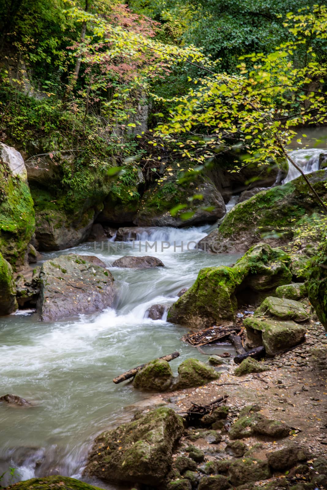 Ponte del Toro Marmore waterfall in Valnerina Umbria