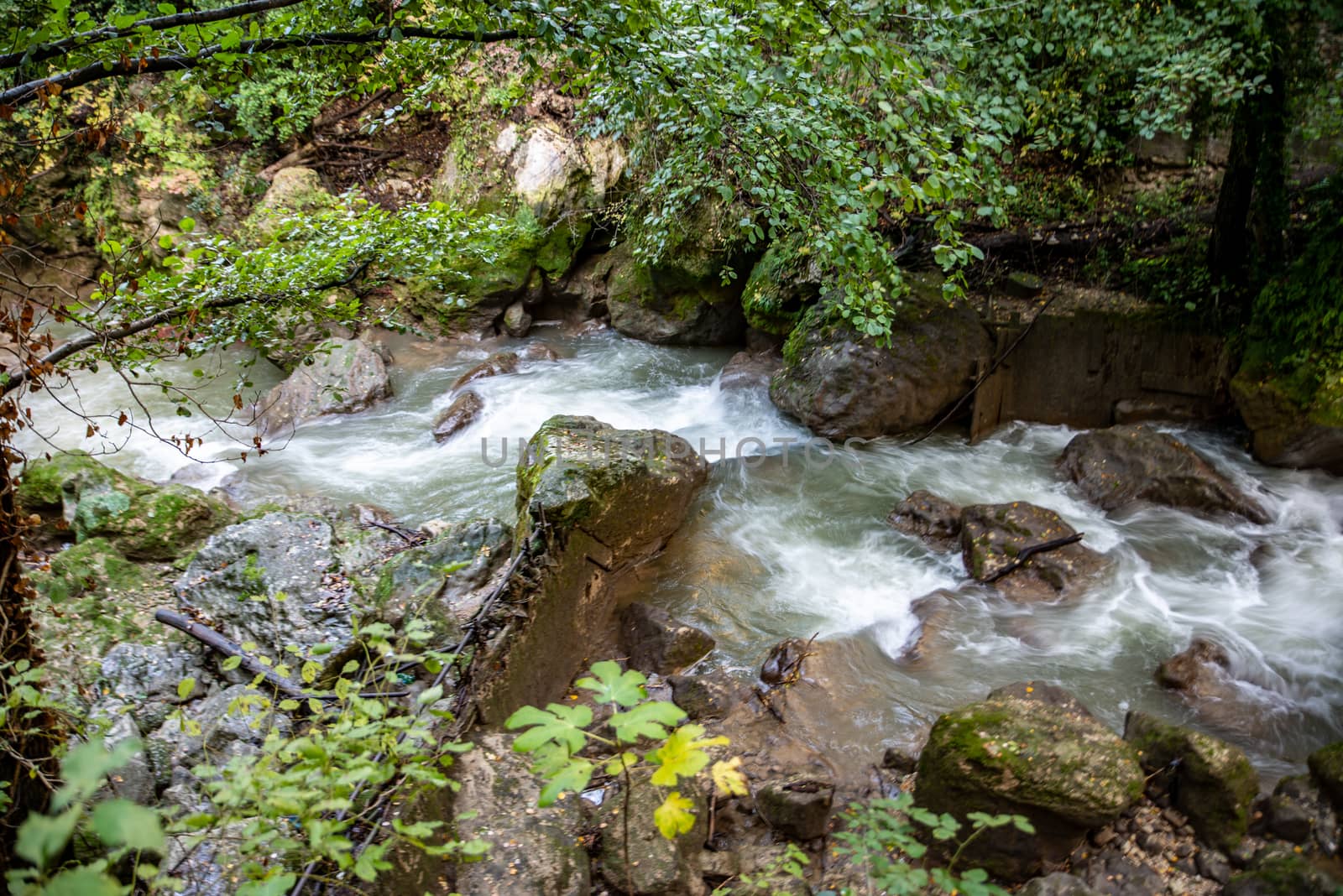 Ponte del Toro Marmore waterfall in Valnerina Umbria