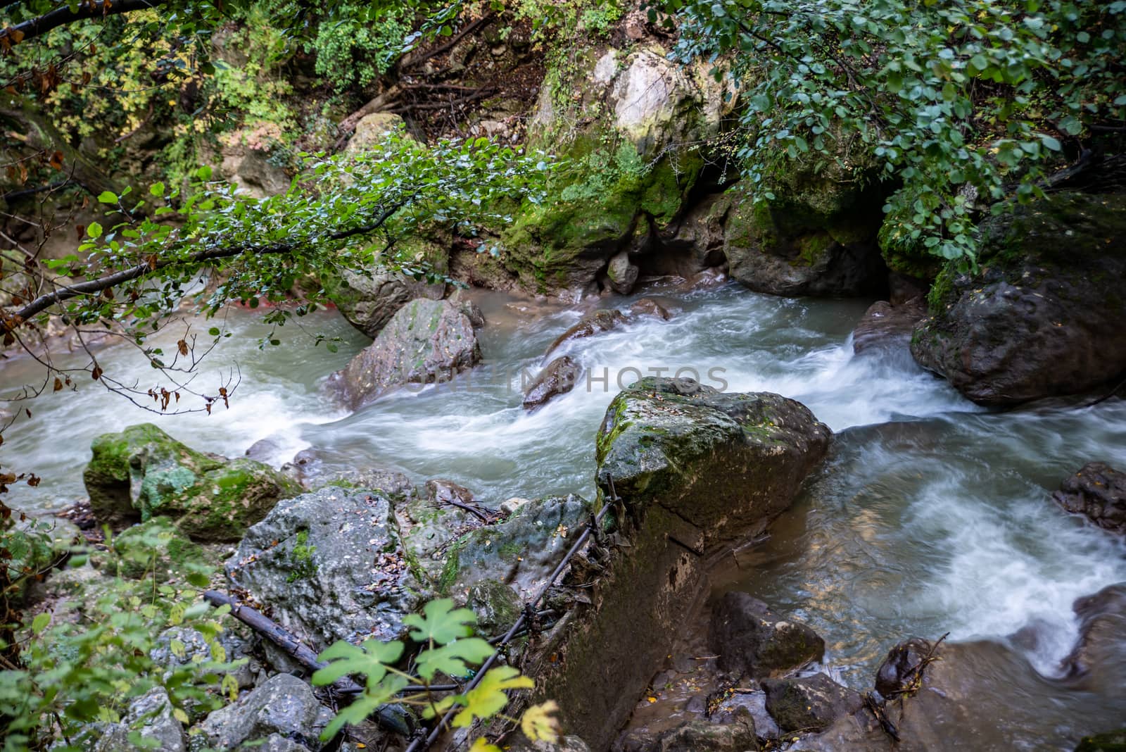 Ponte del Toro Marmore waterfall in Valnerina Umbria