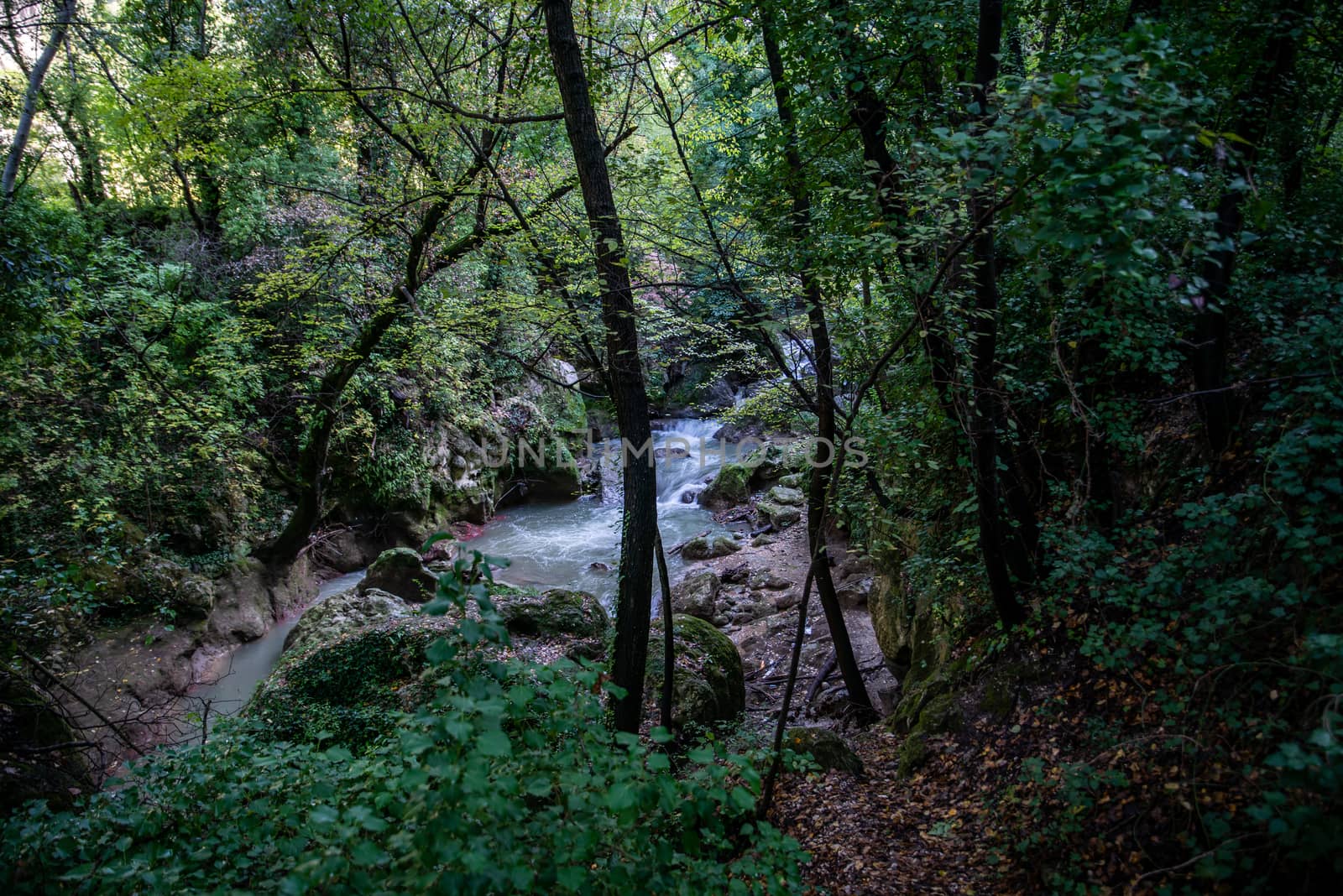 Ponte del Toro Marmore waterfall in Valnerina Umbria