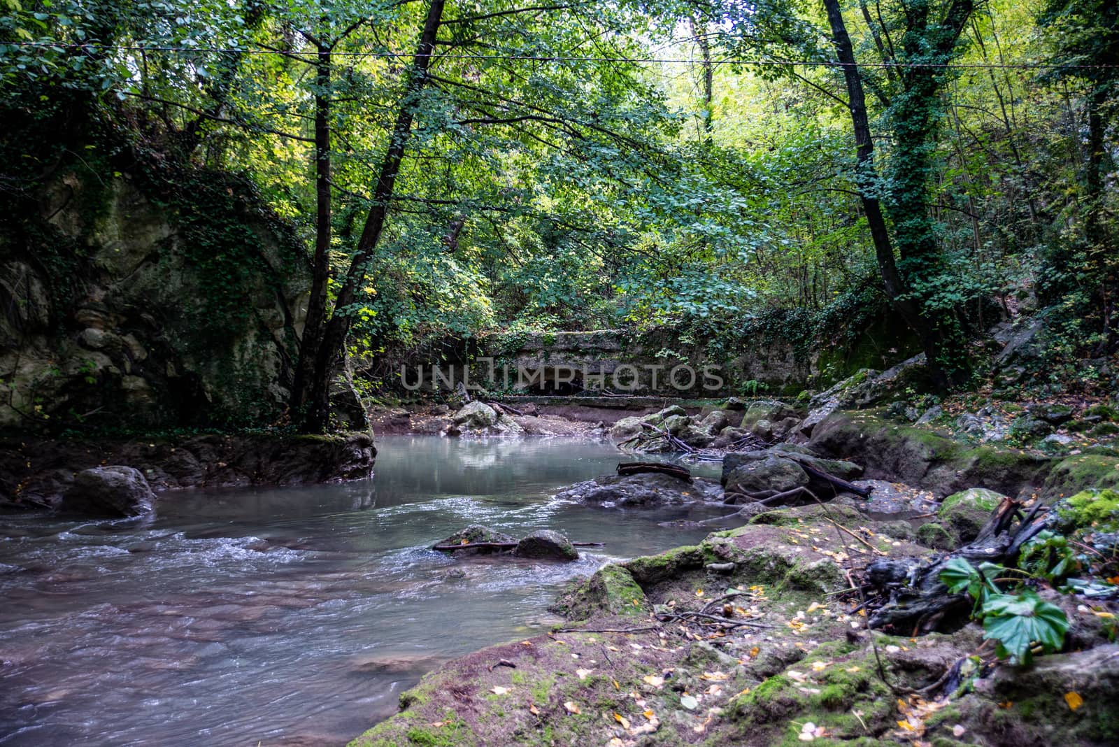 Ponte del Toro Marmore waterfall in Valnerina Umbria