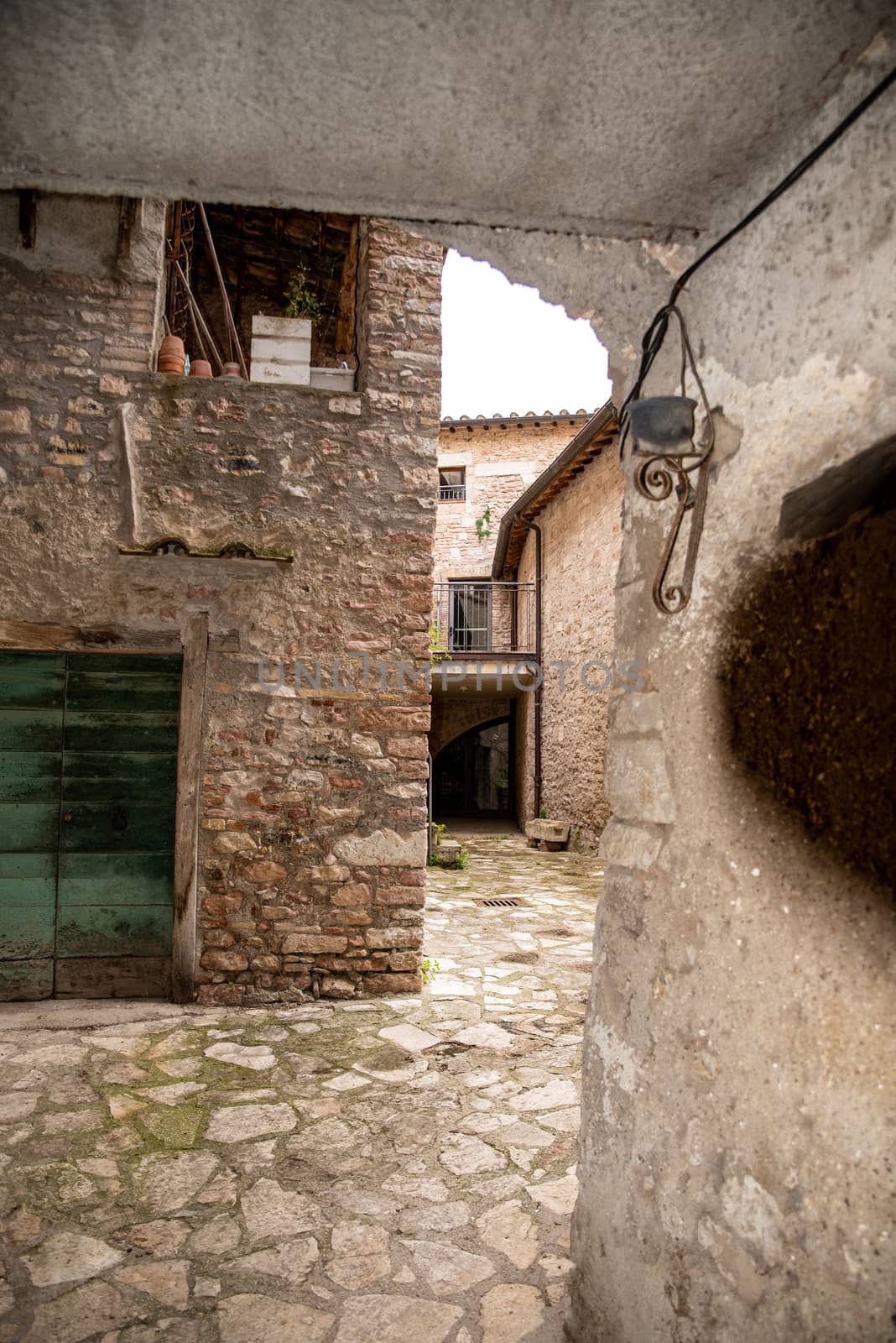PORZANO,UMBRIA, ITALY MAY 09 2020:Porzano STATE HISTORICAL ROUTES IN THE WALLS