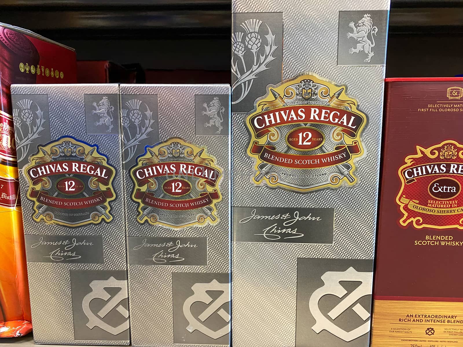 A display of Chivas Regal Blended Scotch Whisky at a Publix liqo by Jshanebutt