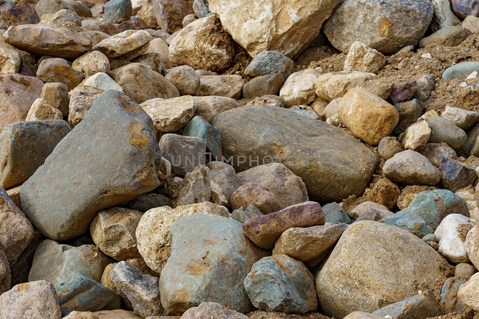 pile of cobblestones with sand  by VADIM