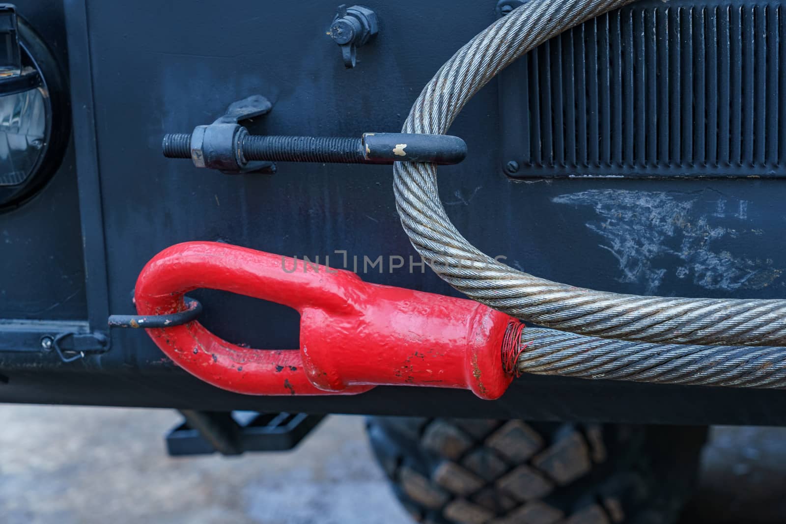 red cable end for towing military equipment  by VADIM