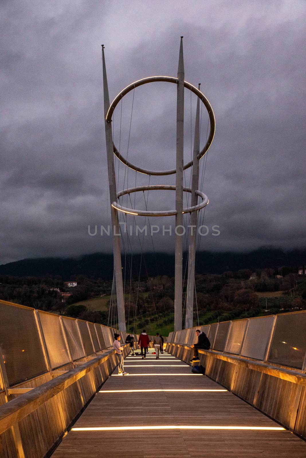 illuminated terni station walkway