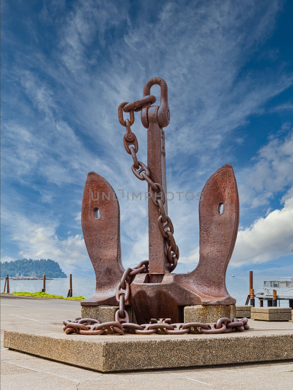Massive Anchor and Chain on Dock in Astoria