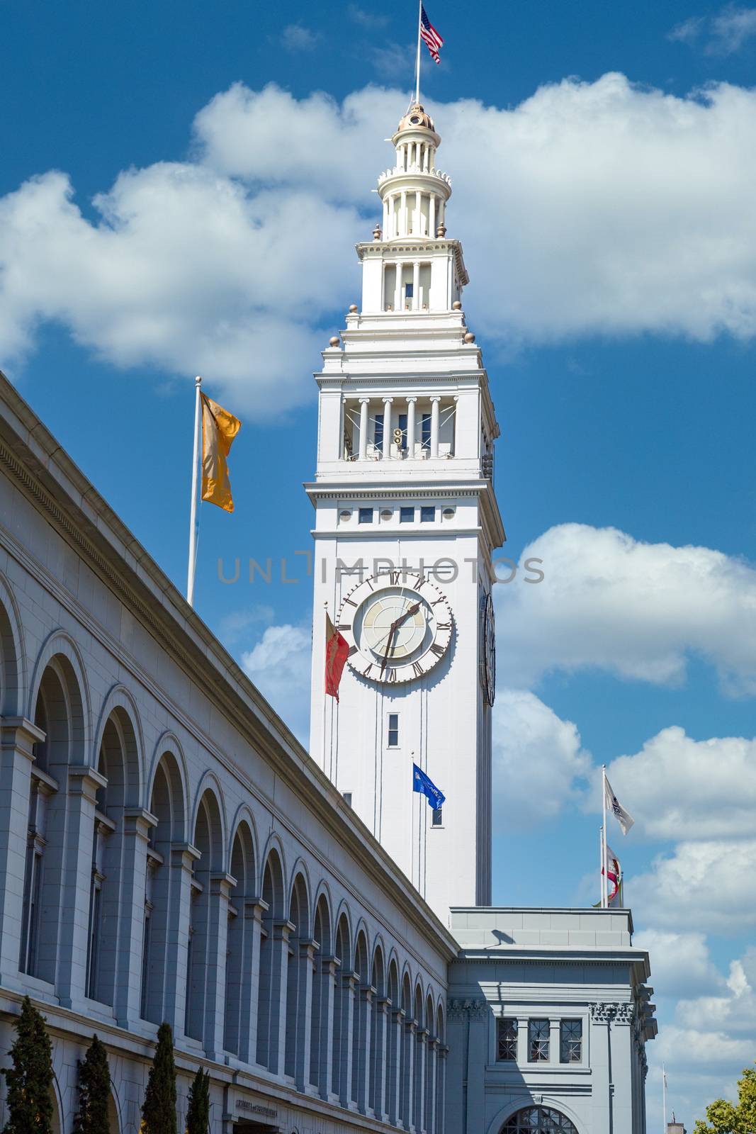 The iconic ferry building in San Francisco California