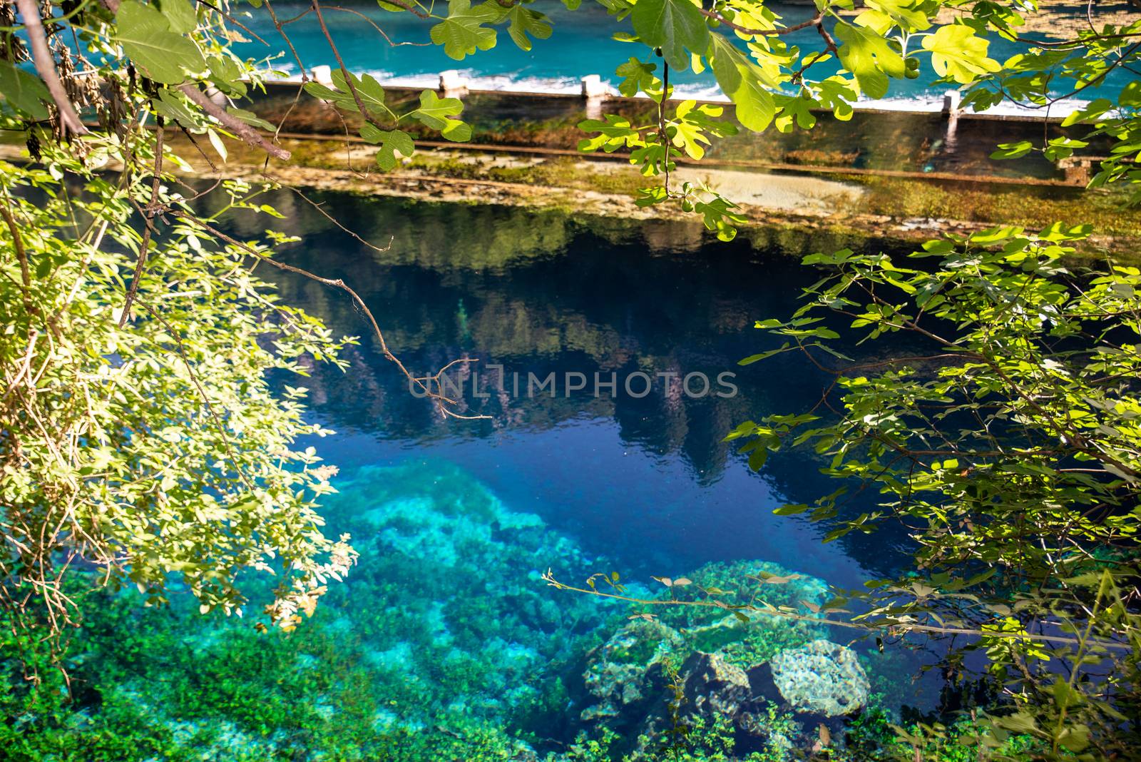 styphon river with clear, blue water where children bathe and picnic in summer
