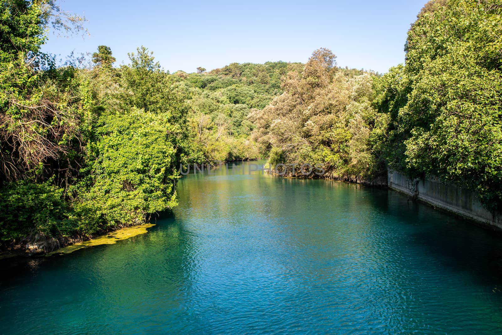 river characterized by very clear blue water in the gorges of the Narni mountains