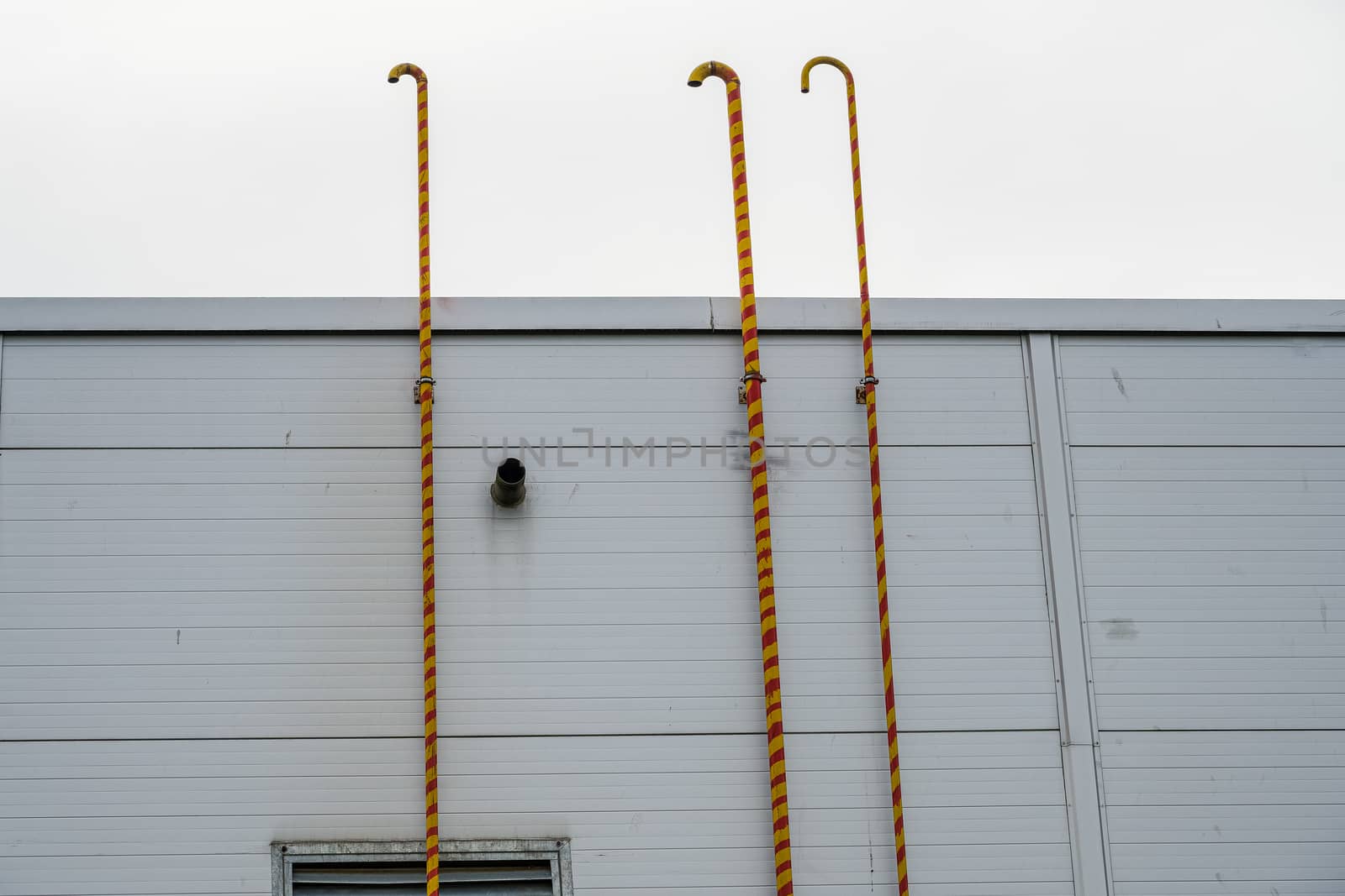 part of the roof of an industrial building with elements of fire infrastructure