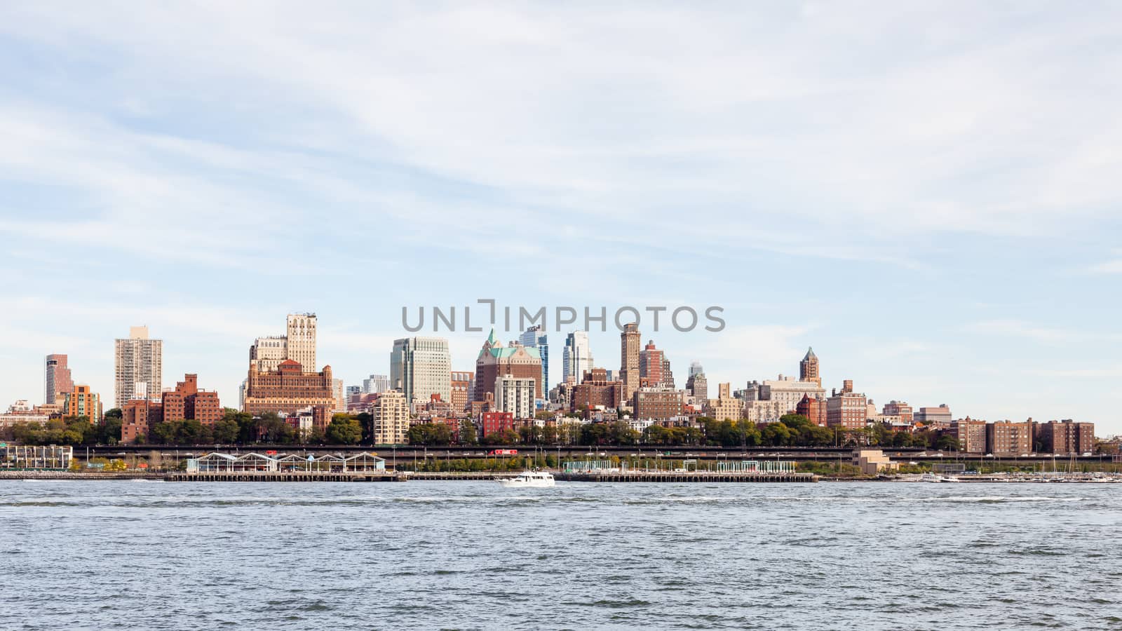 A view of the Brooklyn skyline in New York City in the United States of America as viewed from Manhattan across the East River.