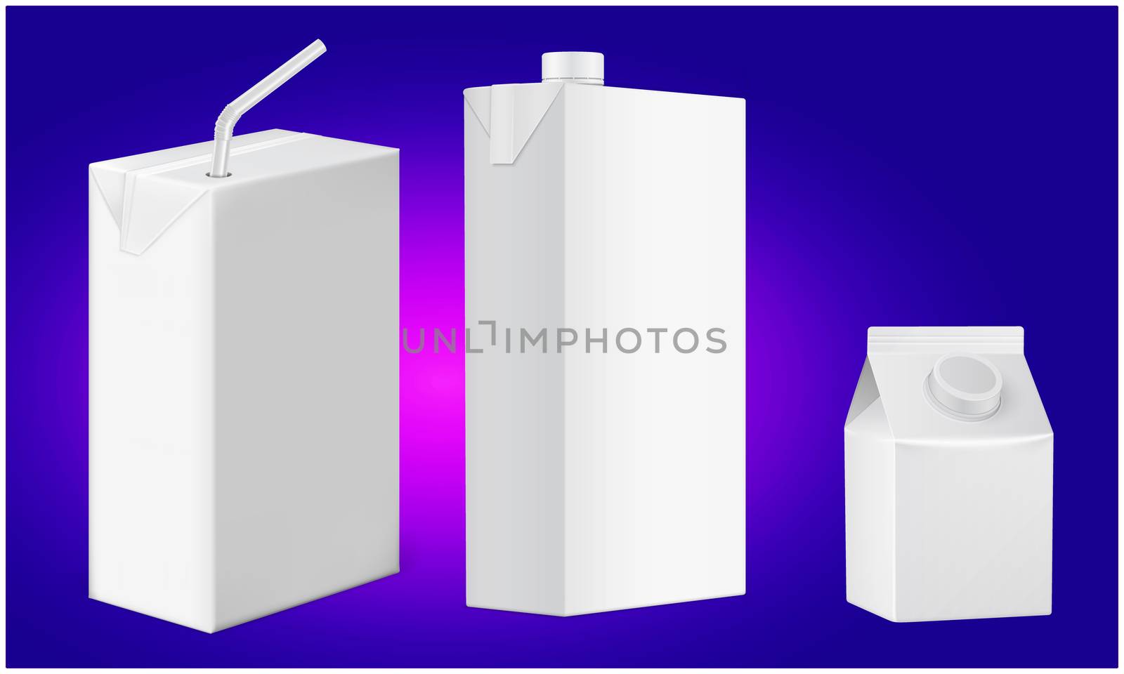 mock up illustration of disposable juice packages on abstract background