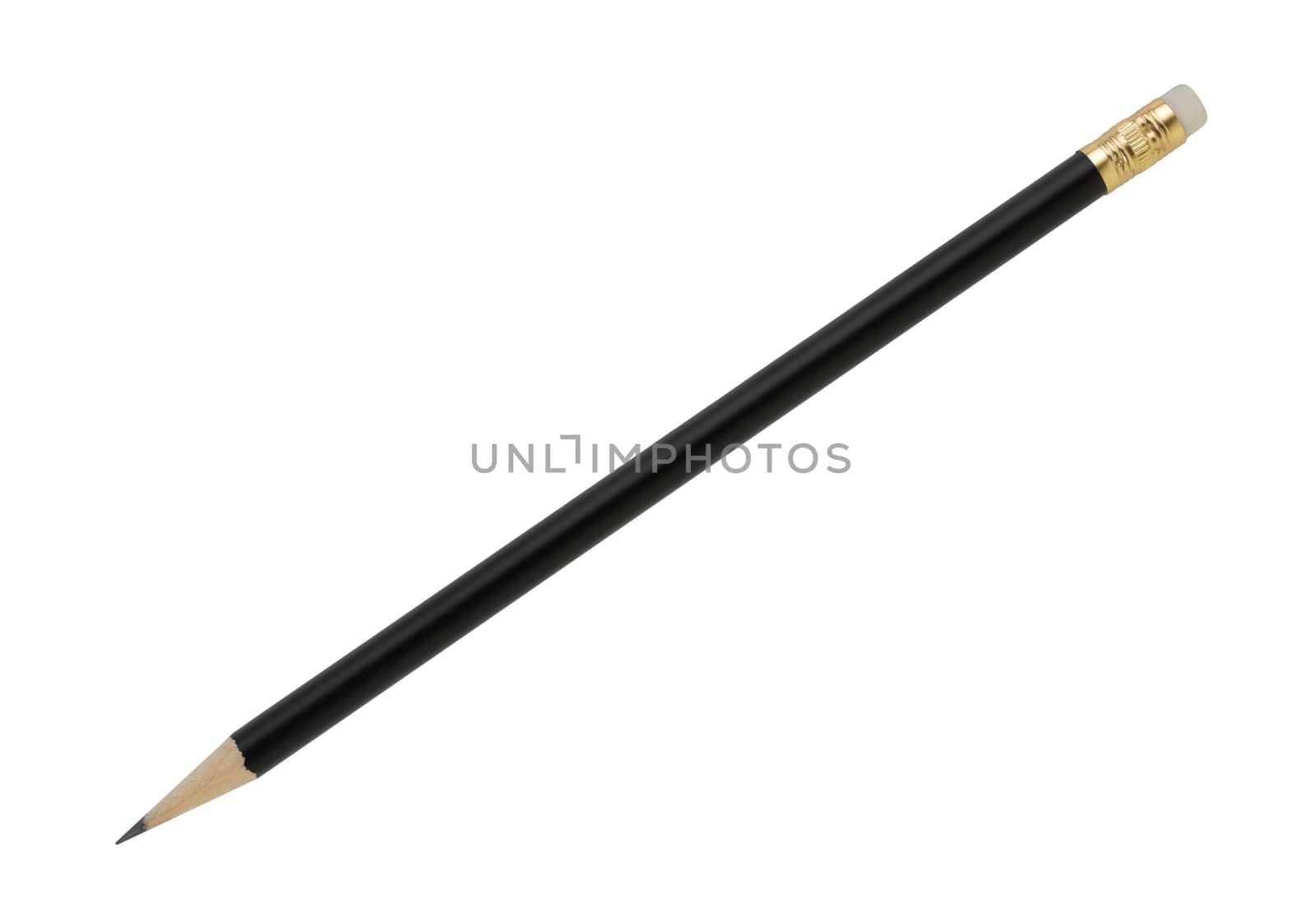 A black pencil isolated on white with clipping path