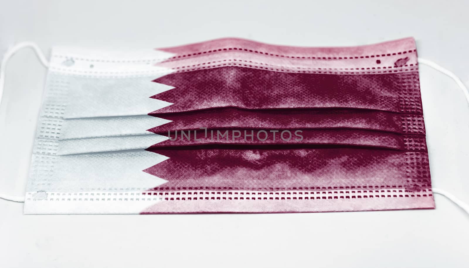 surgical mask with the national flag of Qatar printed by rarrarorro