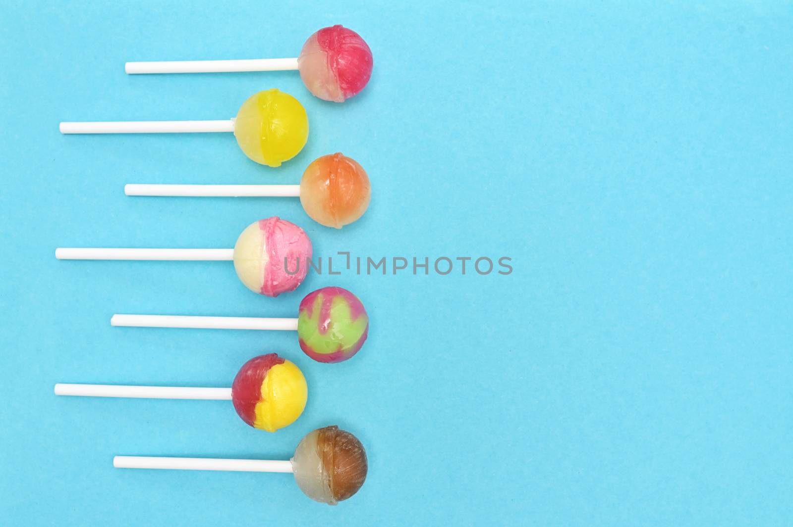 Abstract Colorful Lollipop Candy On Stick