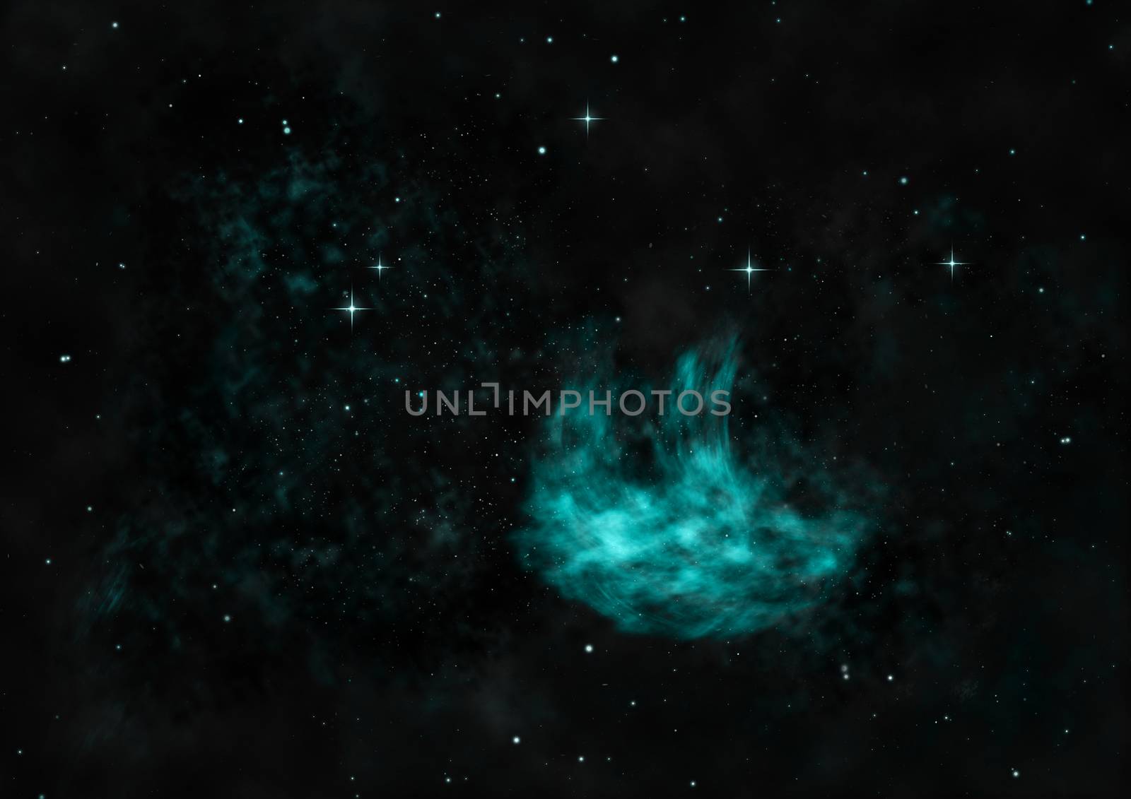 Small part of an infinite star field. 3D rendering by richter1910