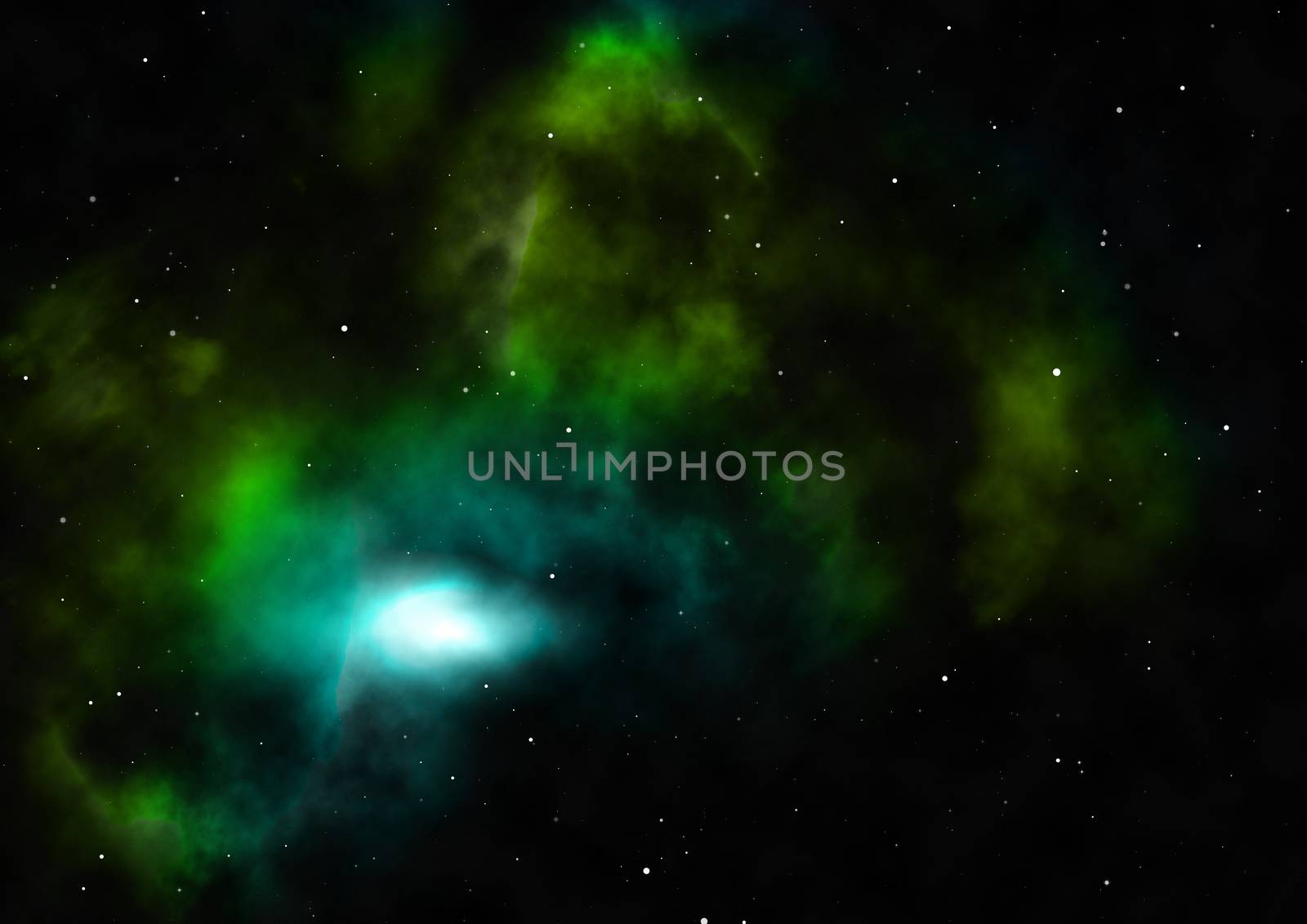 Far being shone nebula and star field against space. Elements of this image furnished by NASA . 3D rendering.