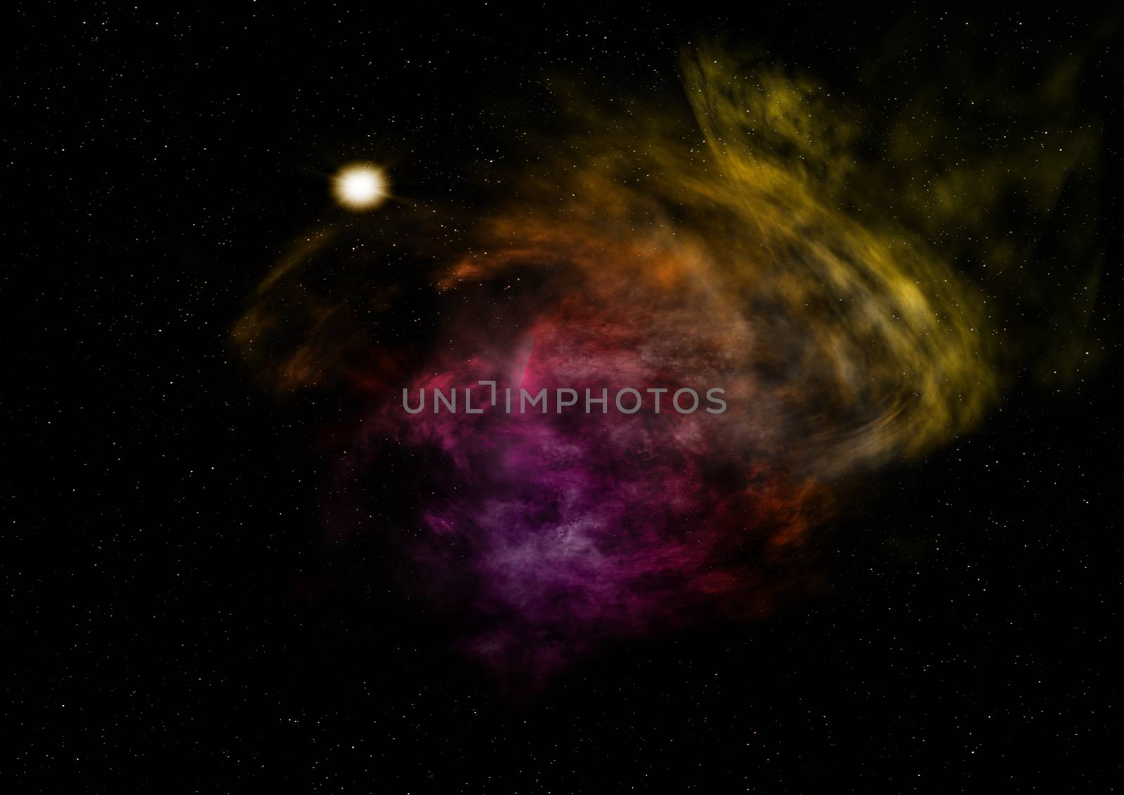 Small part of an infinite star field of space in the Universe. Elements of this image furnished by NASA . 3D rendering