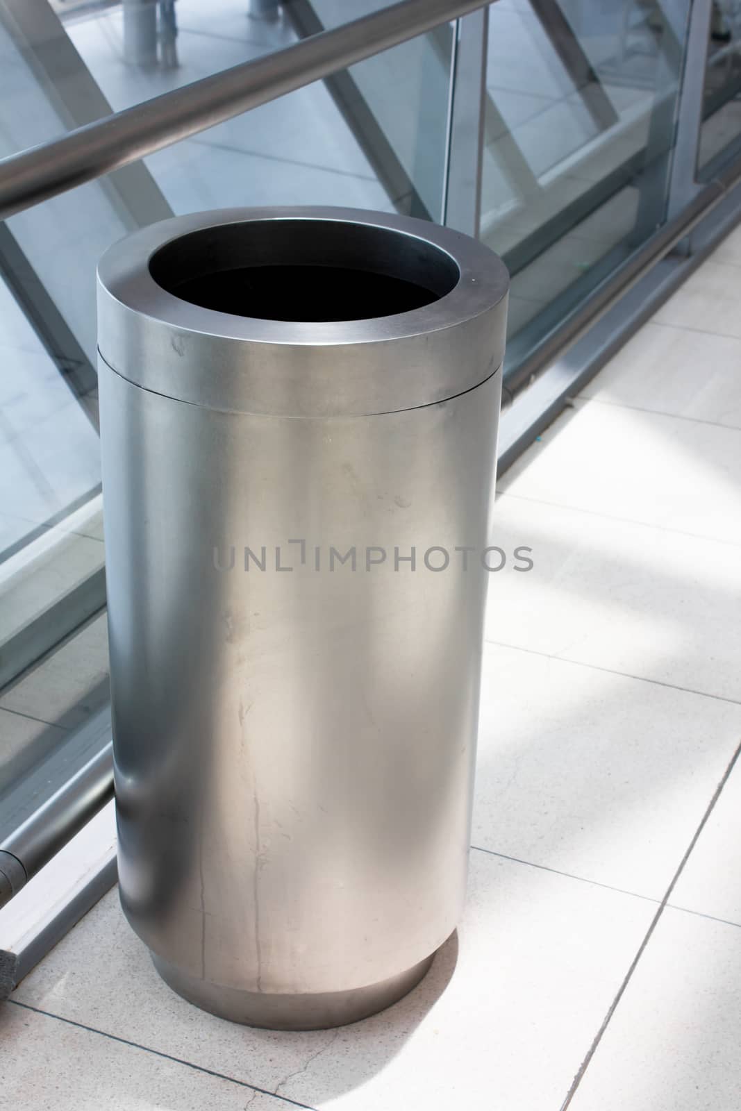 Recycle Trashcan Stainless steel in hall
