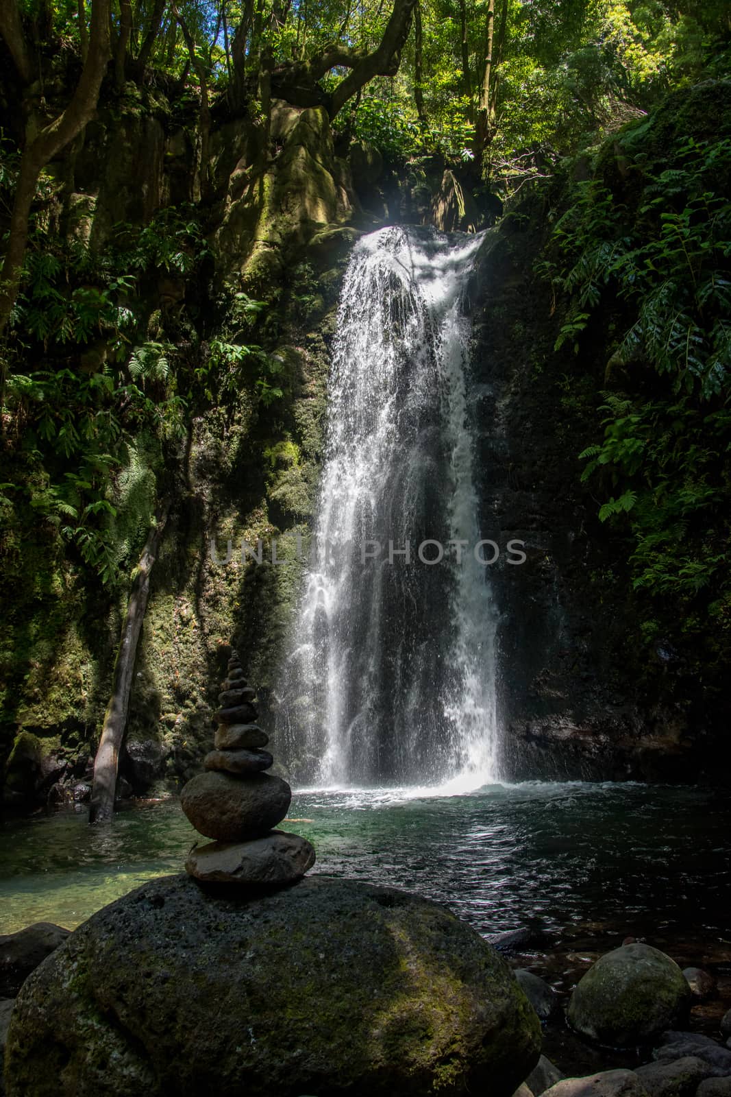 walk and discover the prego salto waterfall on the island of sao miguel, azores, Portugal.