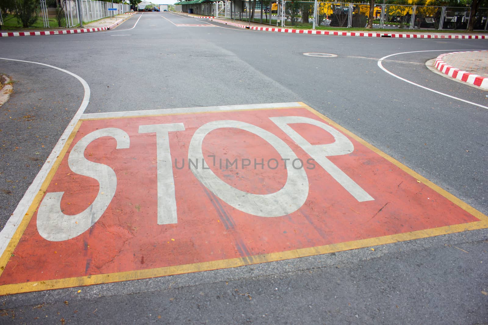 Traffic signs stop on the on road