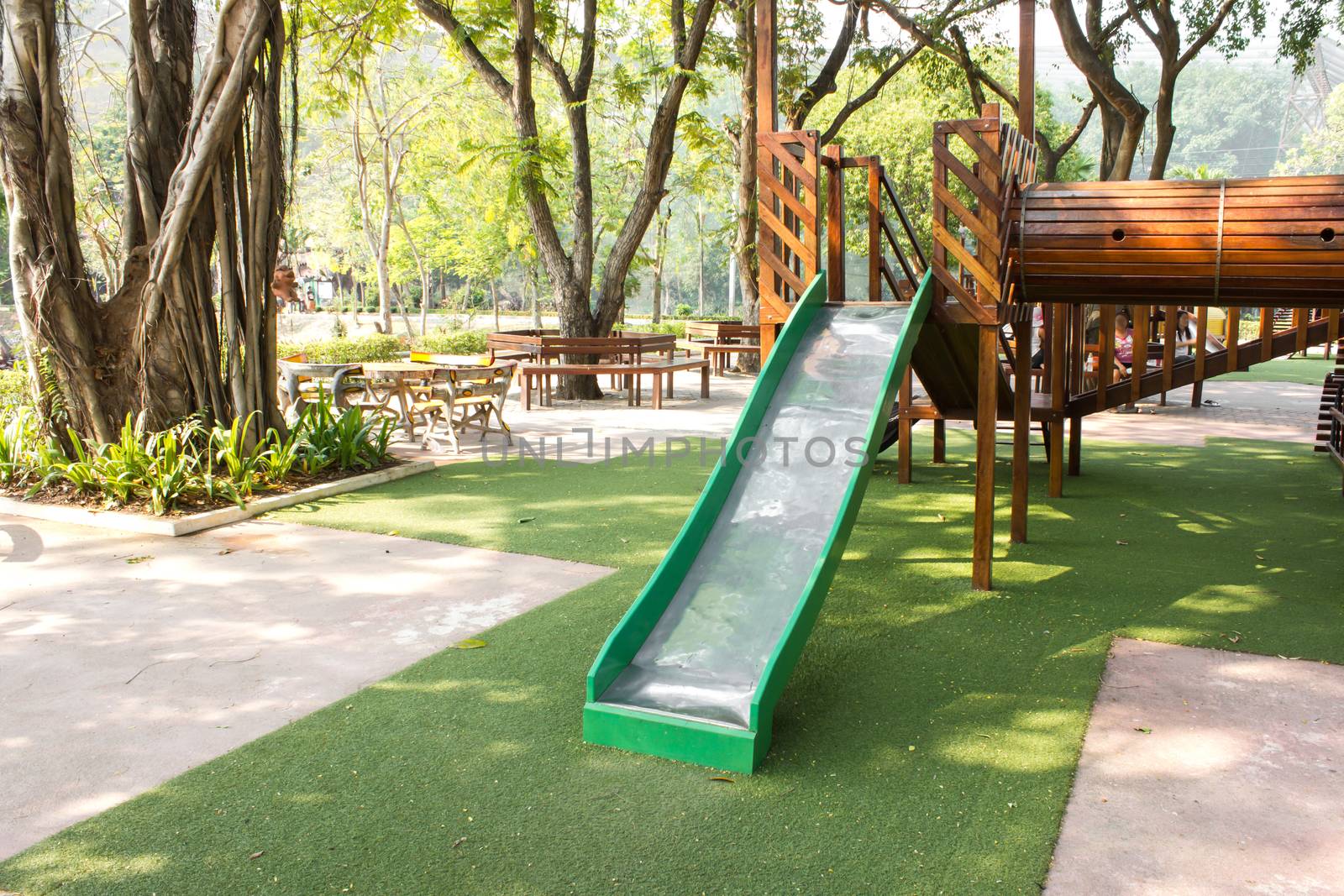 children Stairs Slides exercise equipment in garden