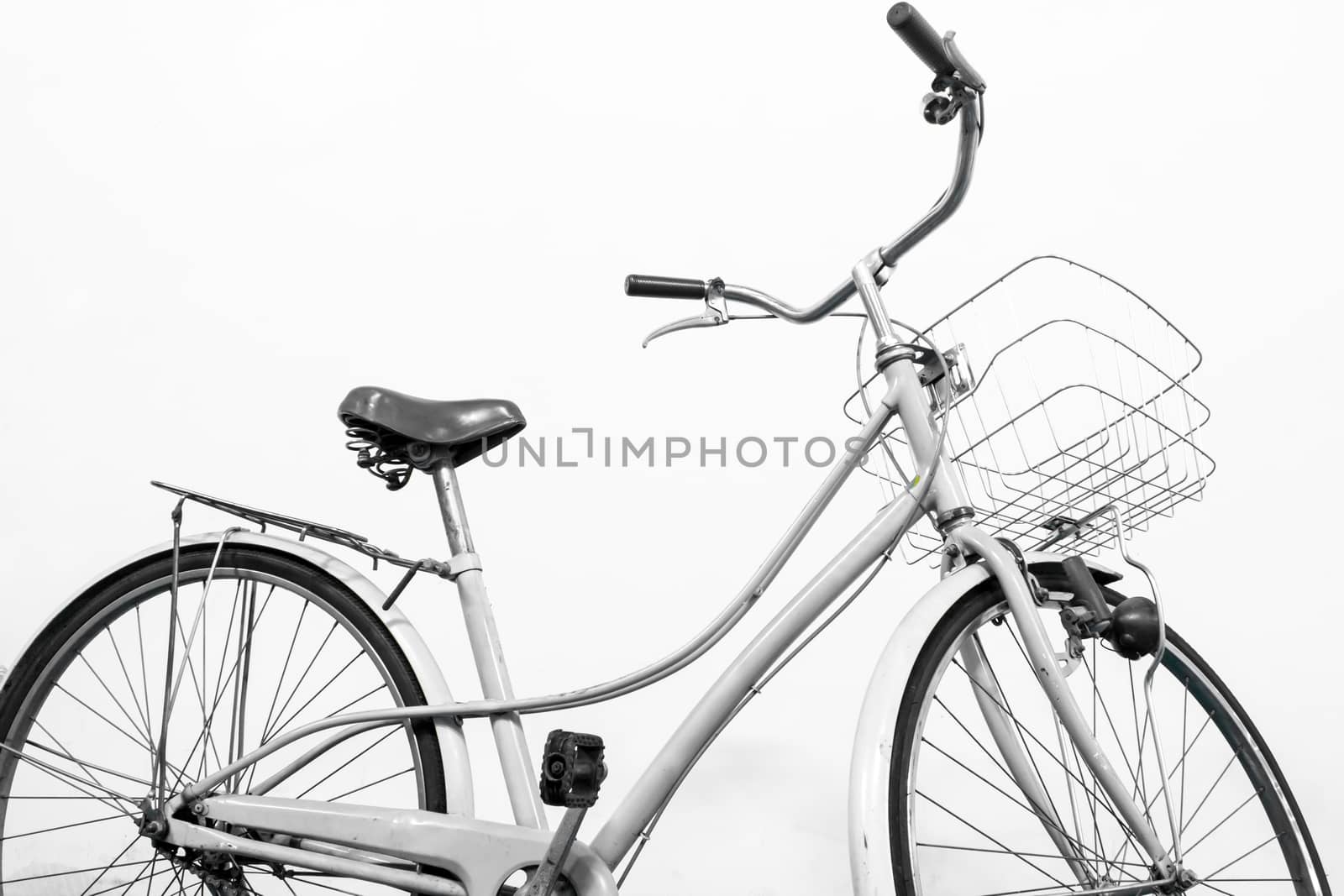vintage bicycle white background by shutterbird