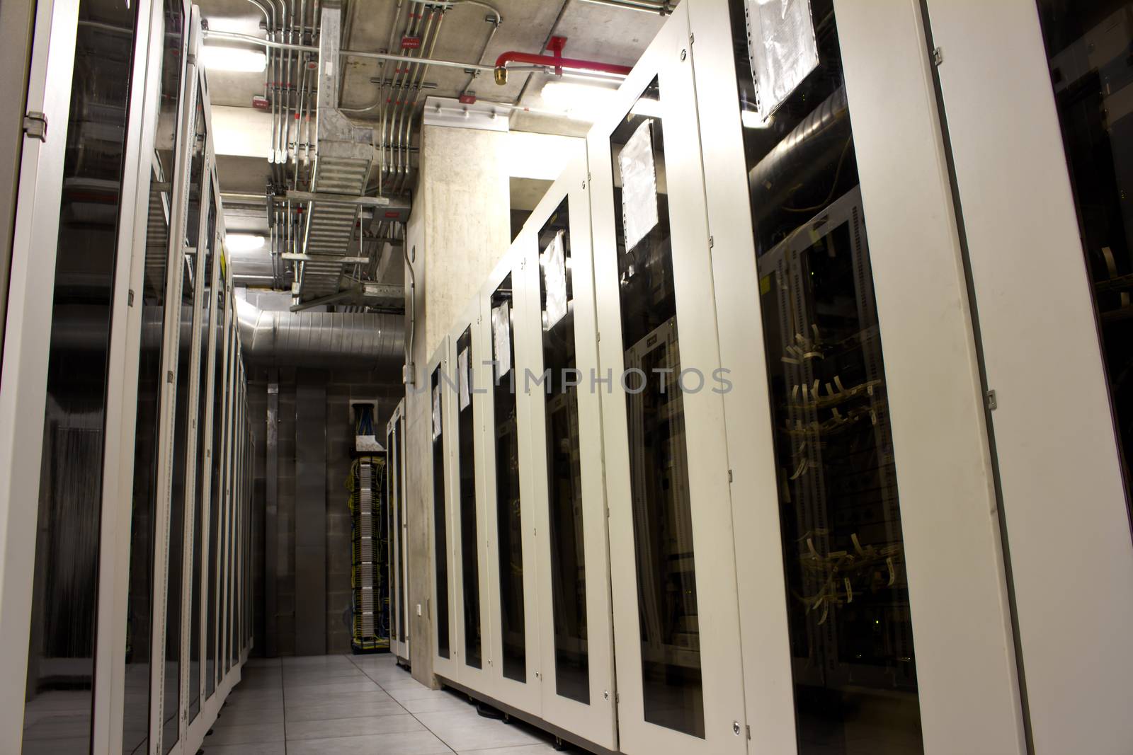 network server system cabinet in building