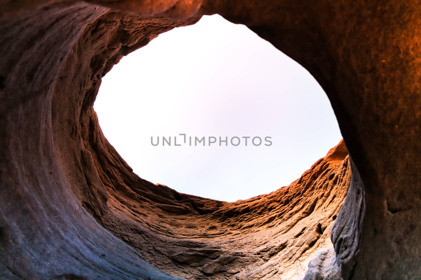 Khong River stone hole at Sam Phan Bok, as known as the Grand Canyon of Thailand, the biggest rock reef in the Mae Khong River, in Ubon Ratchathani province, Thailand