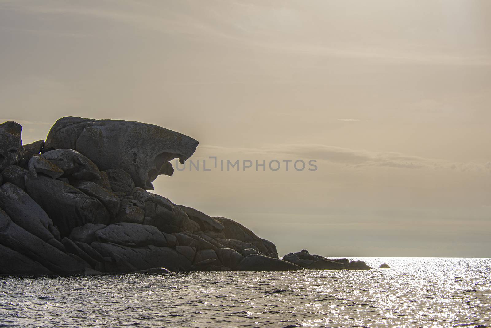 Villasimius coastline landscape in Sardinia Italy during a sunny day