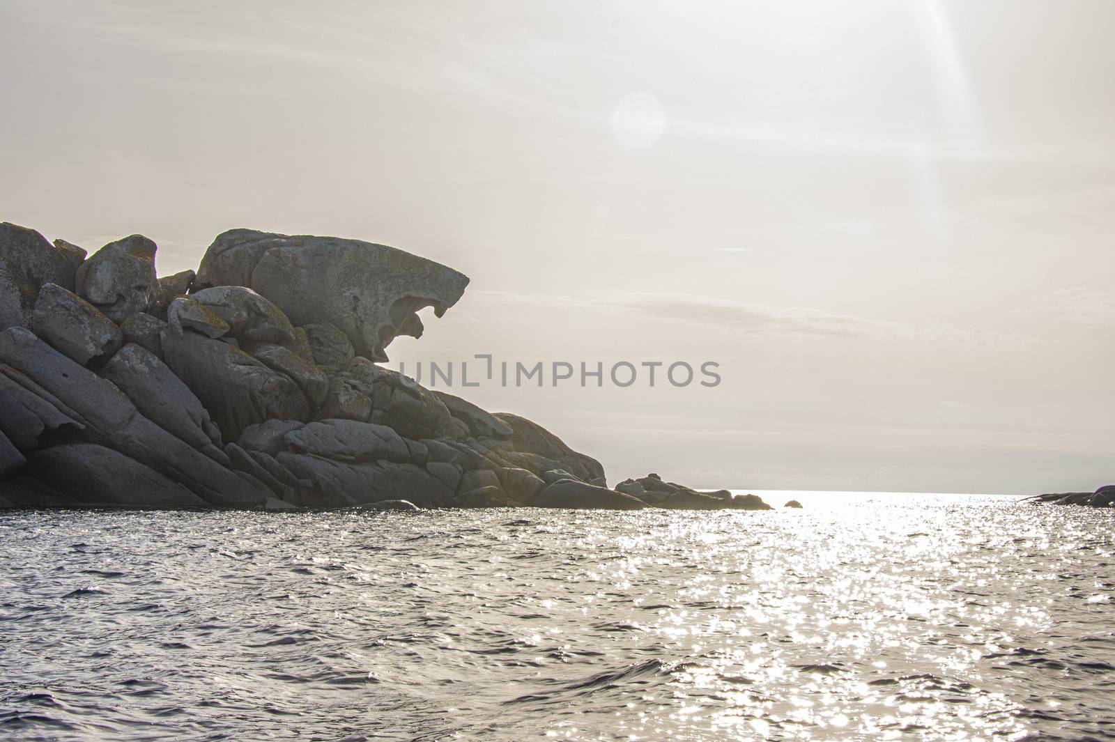 Villasimius coastline landscape in Sardinia Italy during a sunny day