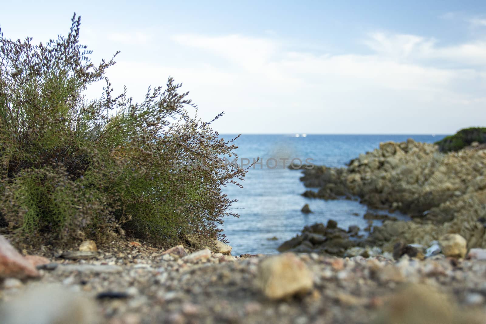 Sardinian natural Landscape and coastline in southern coast, Italy