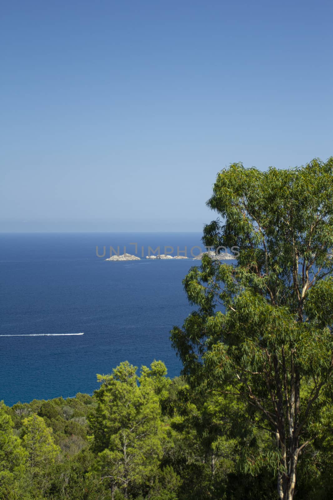 Sardinian natural Landscape and coastline in southern coast, Italy