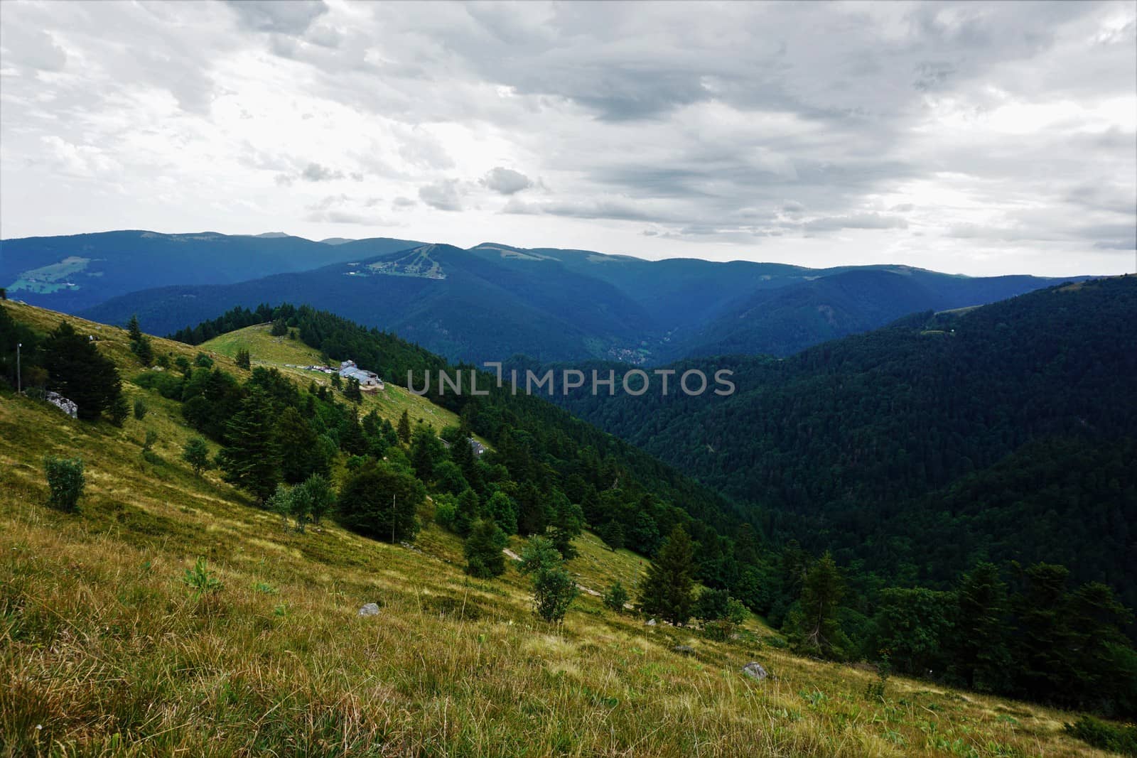 View from the foot of Le Hohneck over the hilly landscape of the Vosges by pisces2386