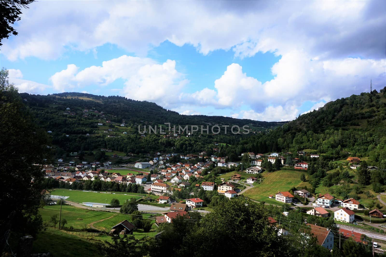 View over the village La Bresse in the Vosges by pisces2386