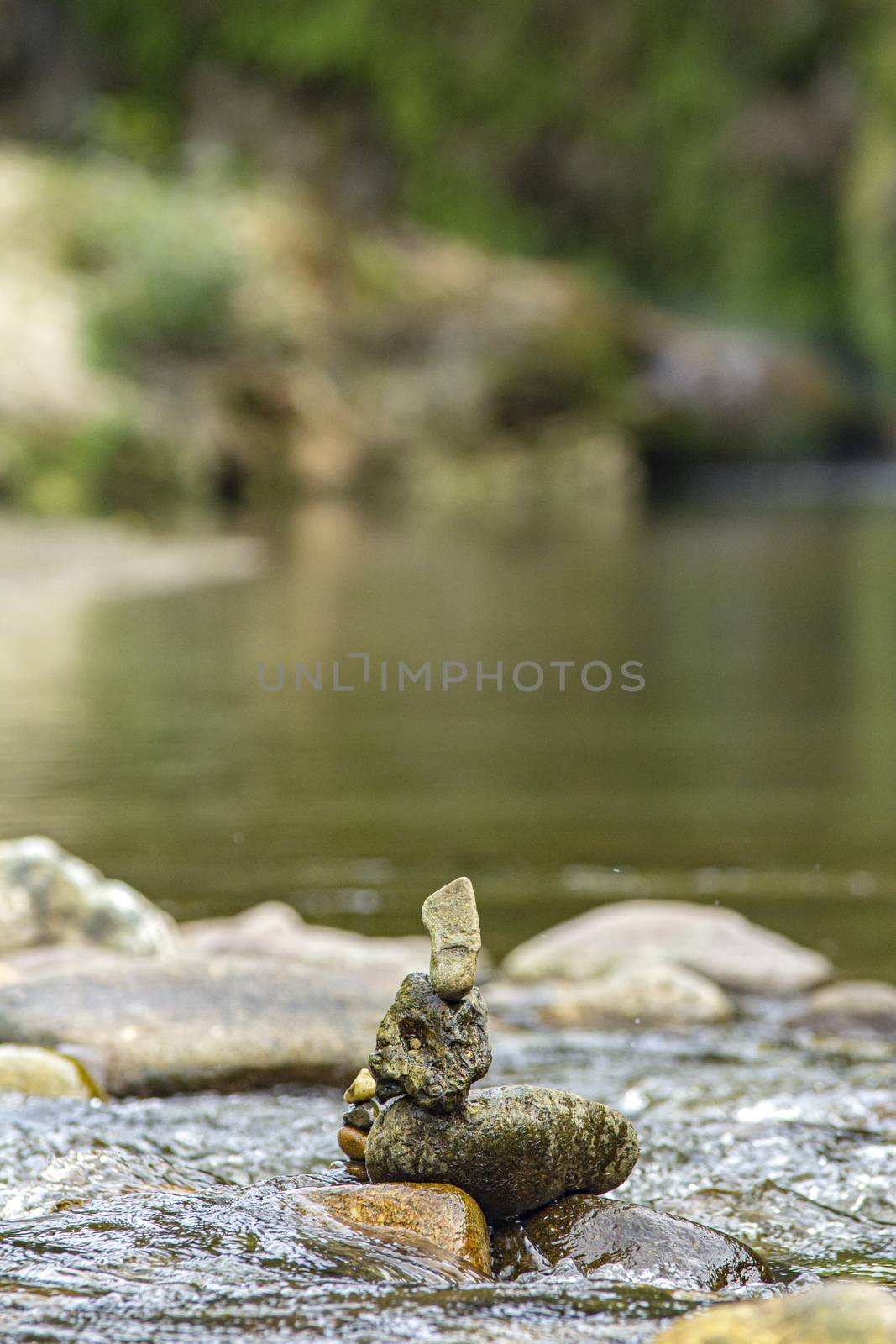 Zen rocks on the little stream in Sardinia, Italy