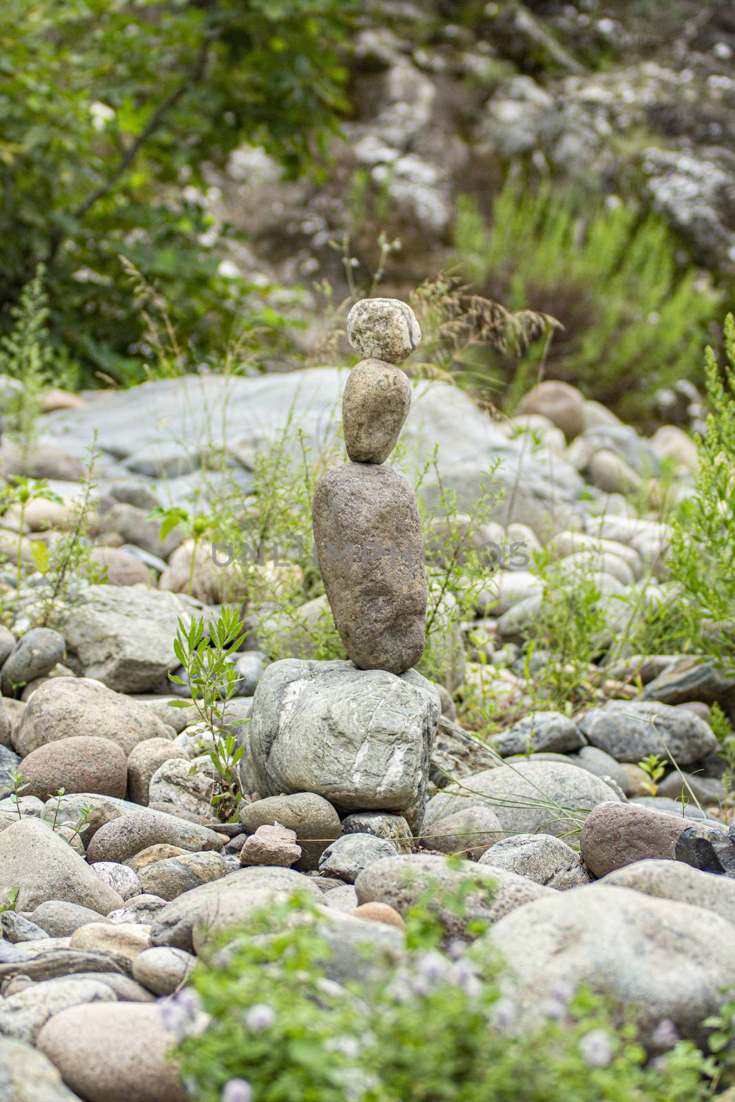 Zen rocks on the little stream in Sardinia, Italy