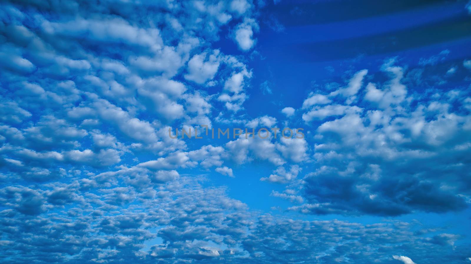 Blue sky and multiple clouds background