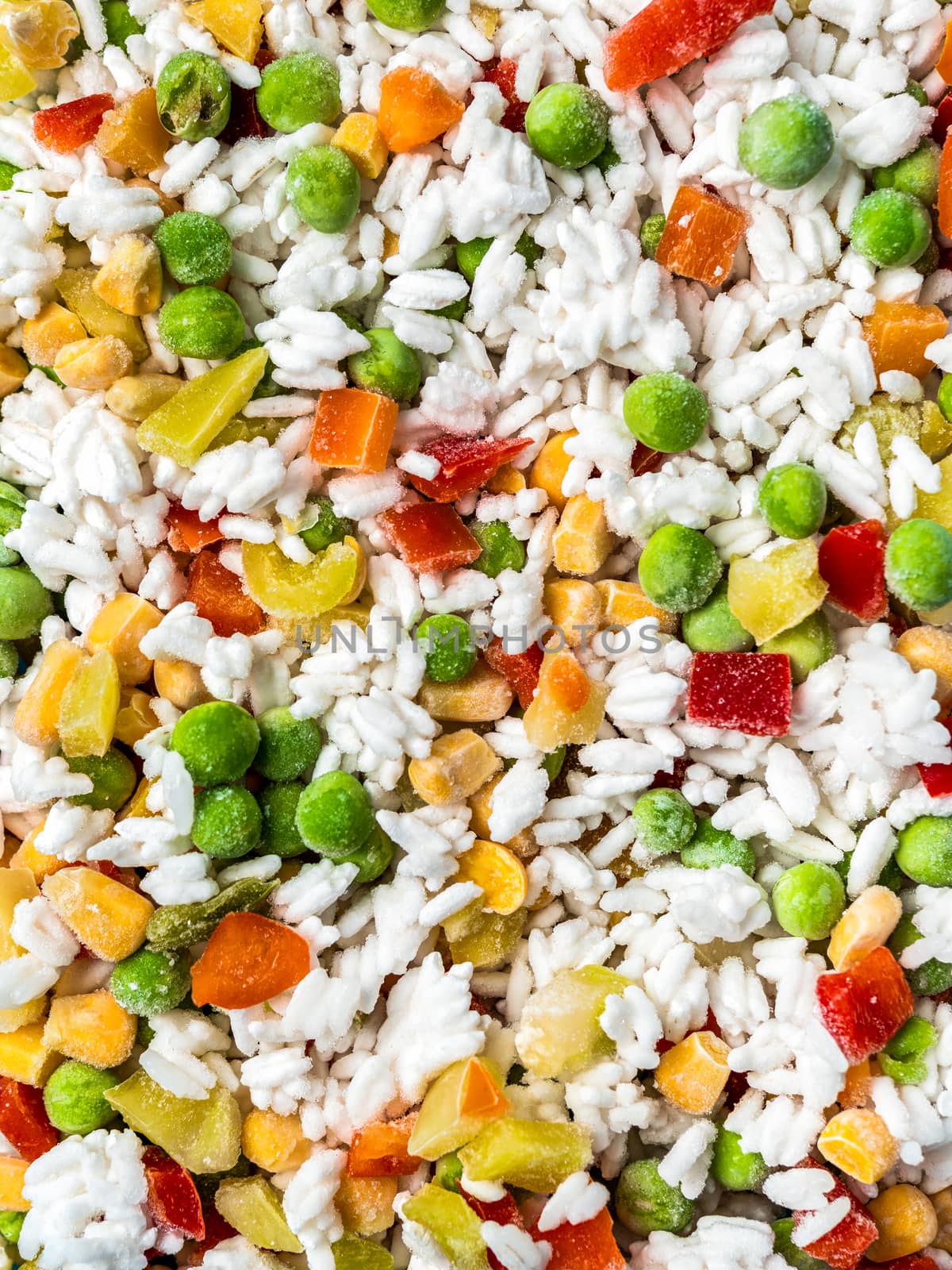 Frozen vegetables assorted close up by fascinadora