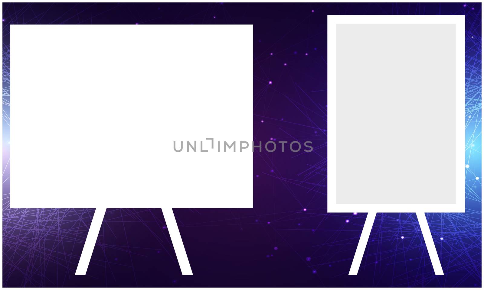 mock up illustration of different white board on abstract background