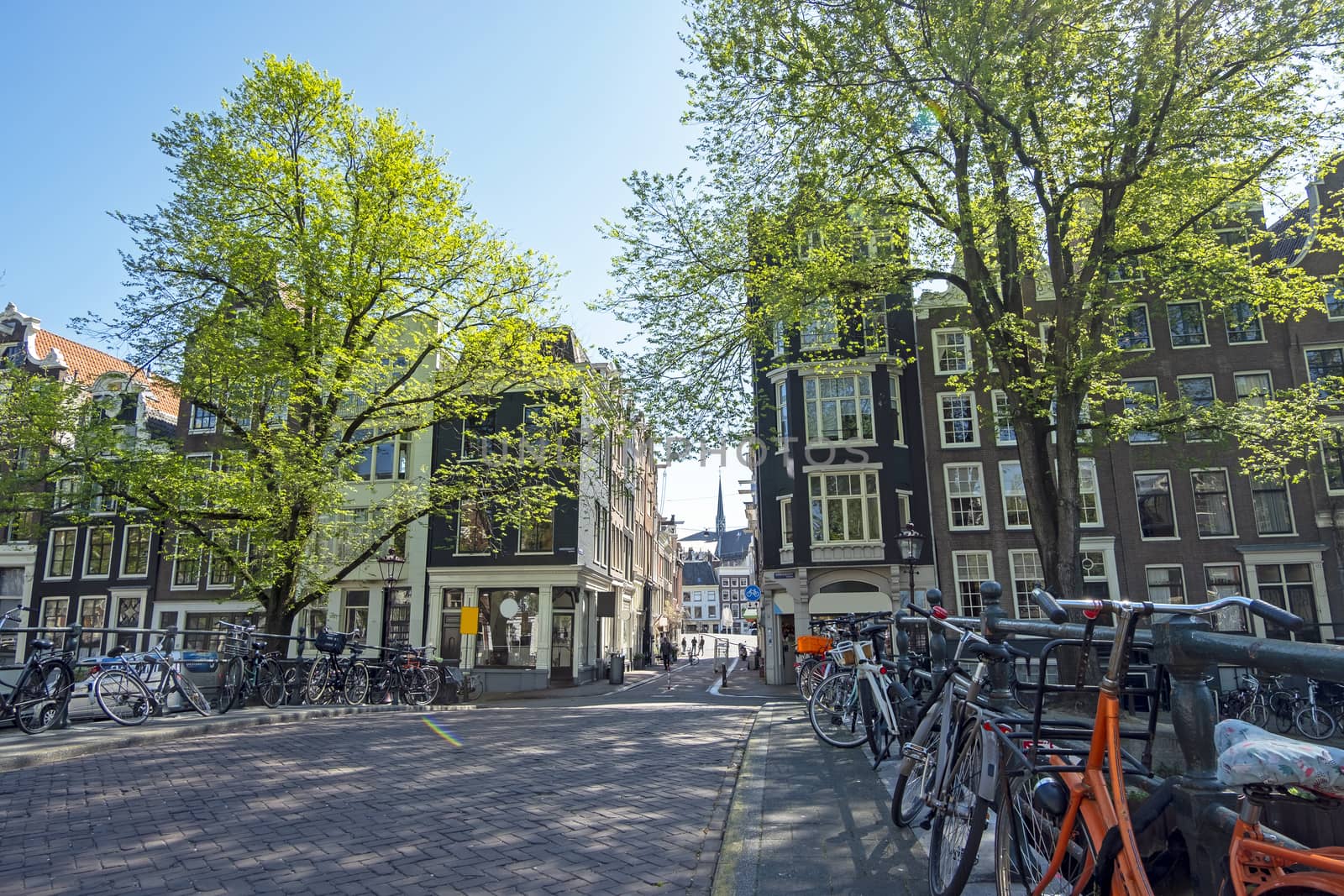 City Scenic from Amsterdam at the Herengracht in spring in the Netherlands