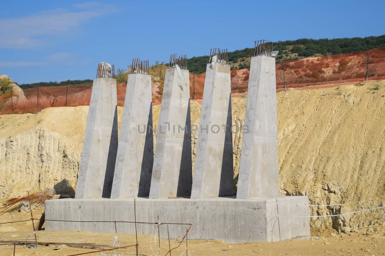 Reinforced concrete construction road junction. a Road construction and bridges.