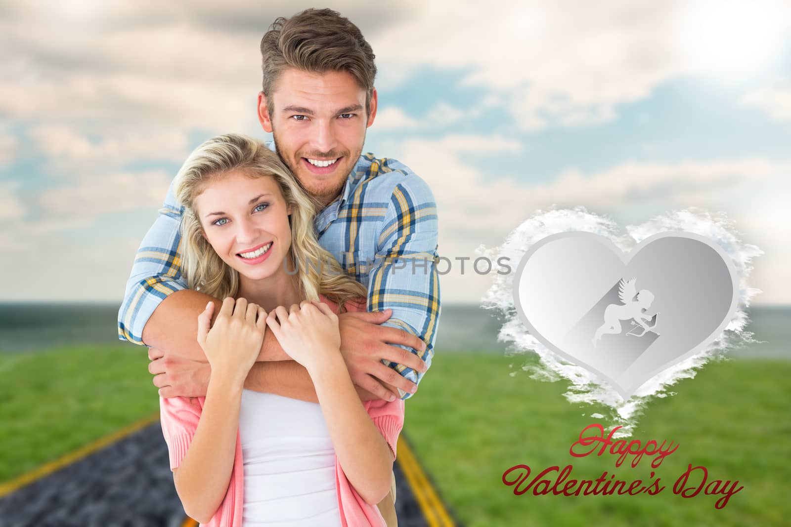 Composite image of attractive young couple smiling at camera by Wavebreakmedia