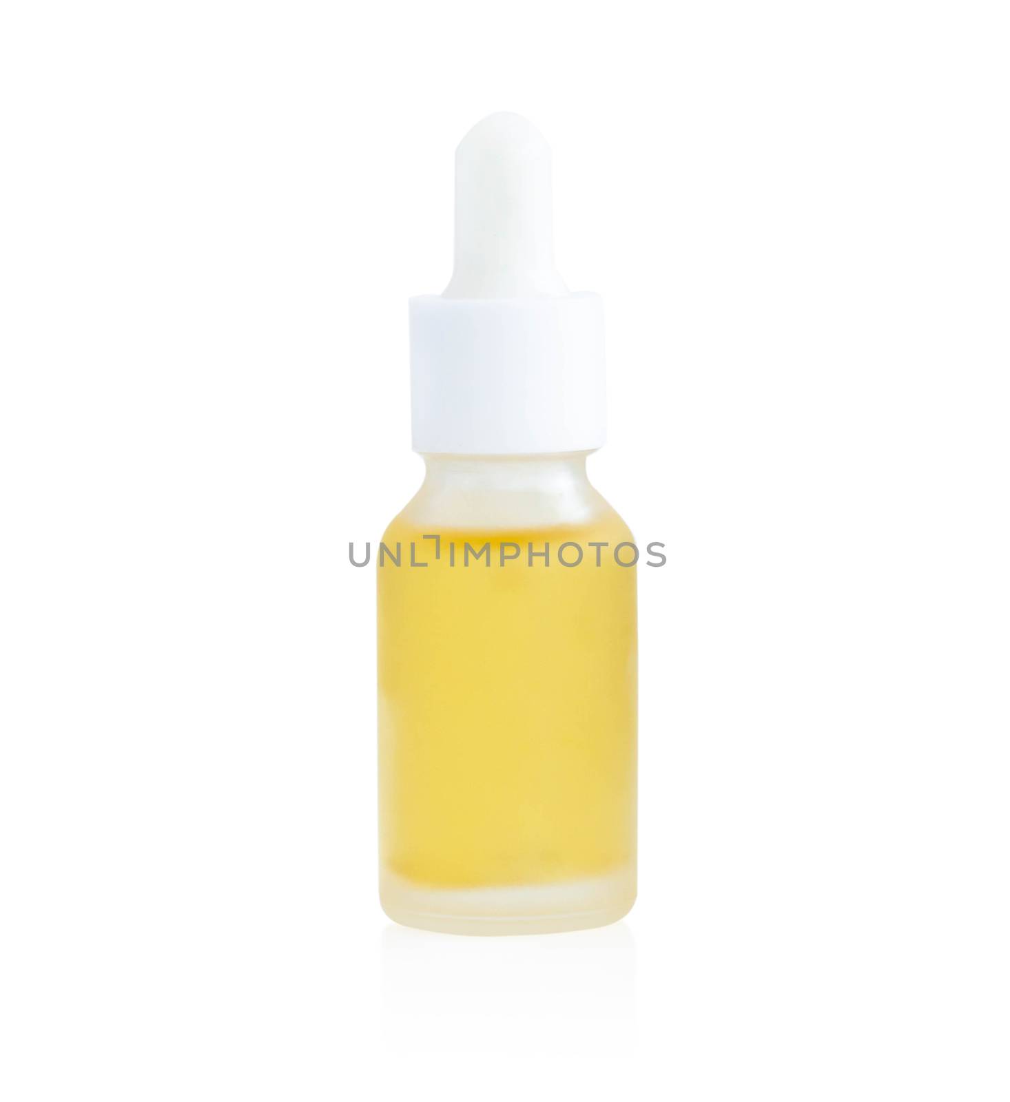 Cannabis or marijuana oil with green leaf plant on white background, health care and medical concept