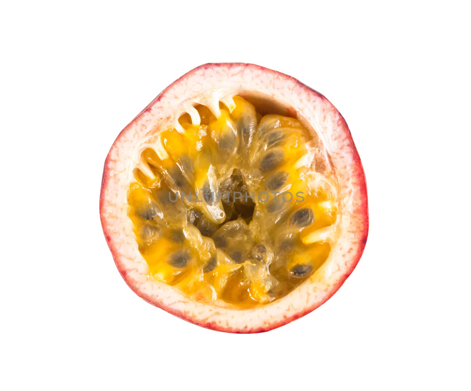 Fresh passion fruit isolated on white background, food healthy concept