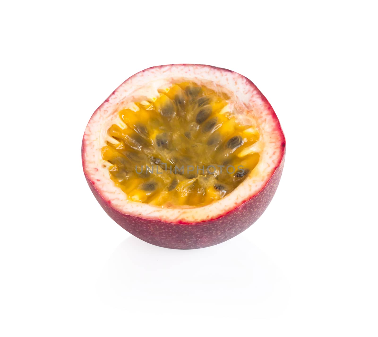 Fresh passion fruit isolated on white background, food healthy concept