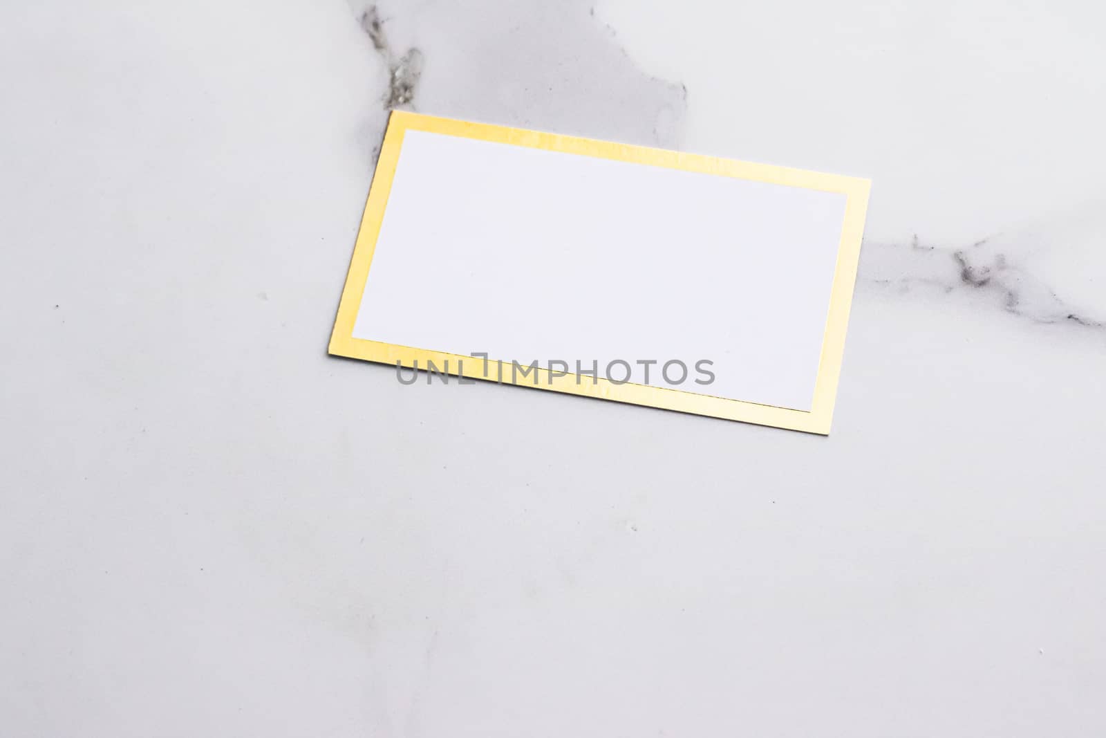 Chic business card or invitation mockup on marble background, paper and stationery branding design